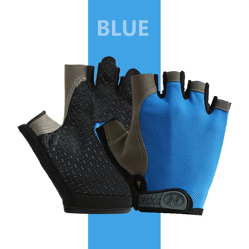Fingerless Cycling Gloves with Adjustable Short Wrist Straps