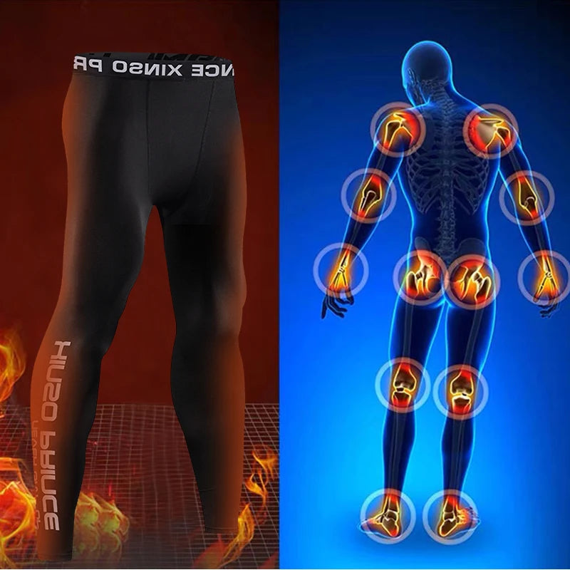 Men's Fleece Lined Training Leggings for Gym and Running