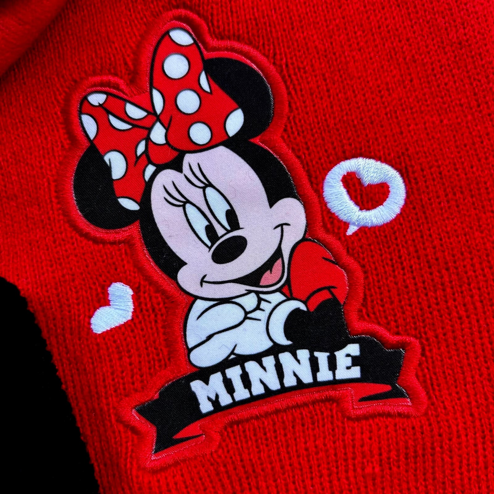 Children's Minnie Mouse Hat Scarf and Gloves Set for Winter Wear