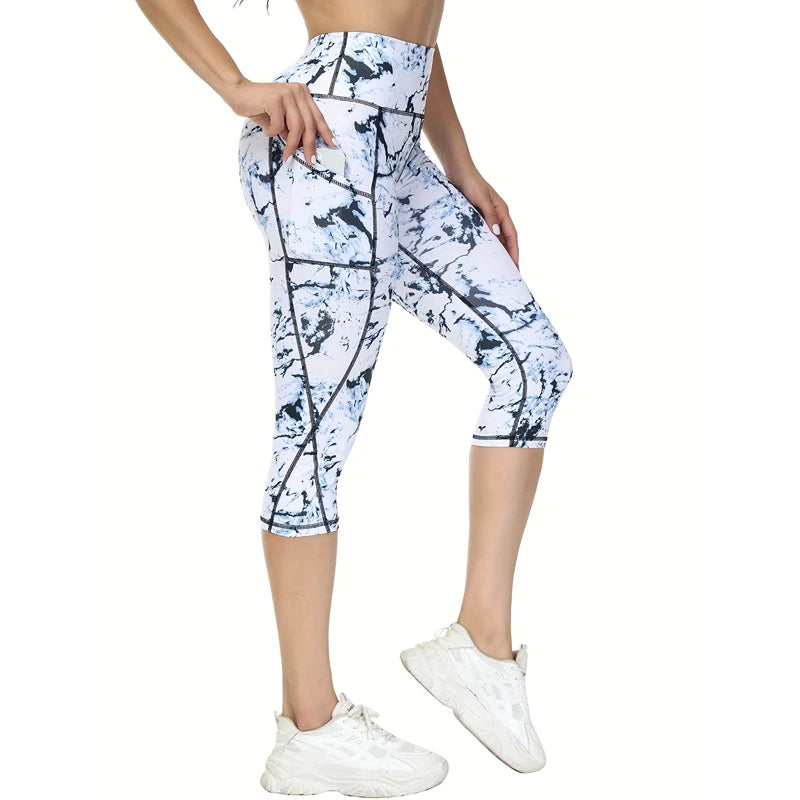 Women's Side Pocket Capri Leggings For Workout Outfits