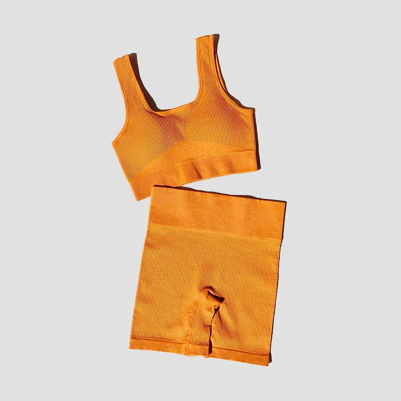 Women's Wide Strap Bra And Shorts Yoga Set