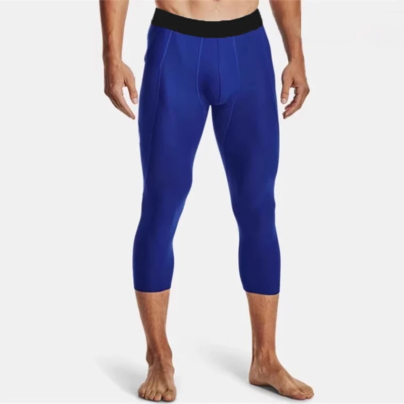 Men's Cropped Training Leggings for Gym and Running