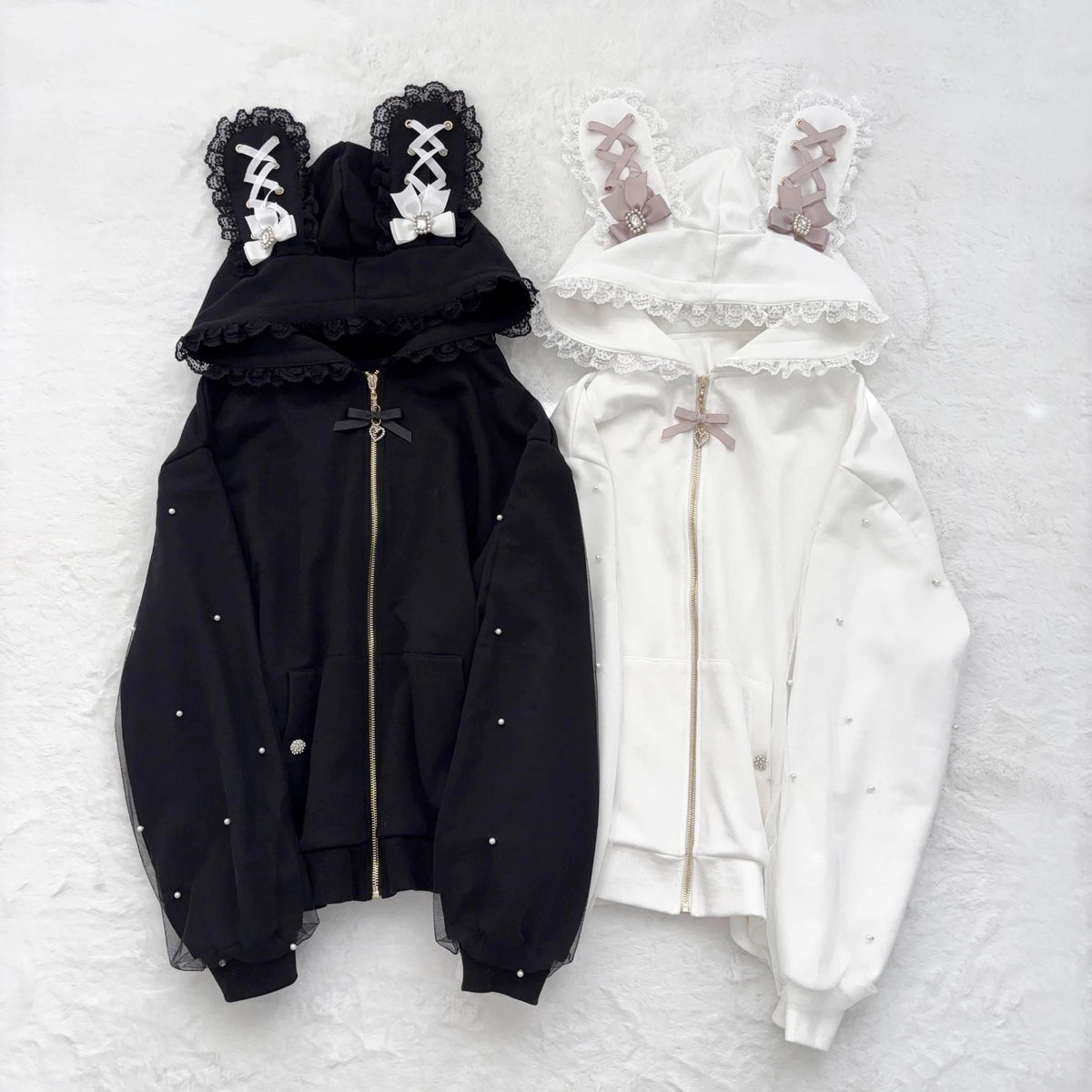 Cat Ear Long Sleeve Full Zip Casual Hoodie
