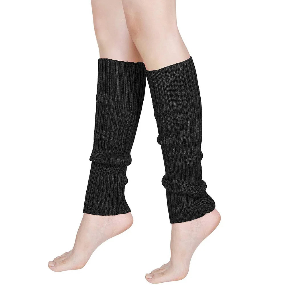 Colorful Ribbed Leg Warmers with Solid and Rainbow Options