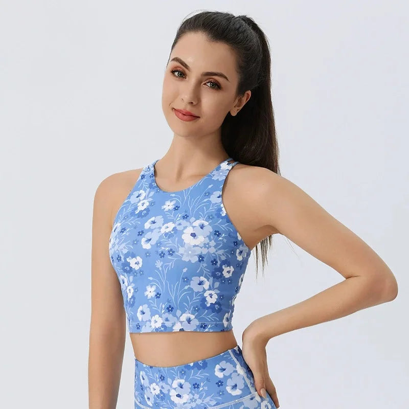 Women's Floral Sports Bra and Leggings Workout Set