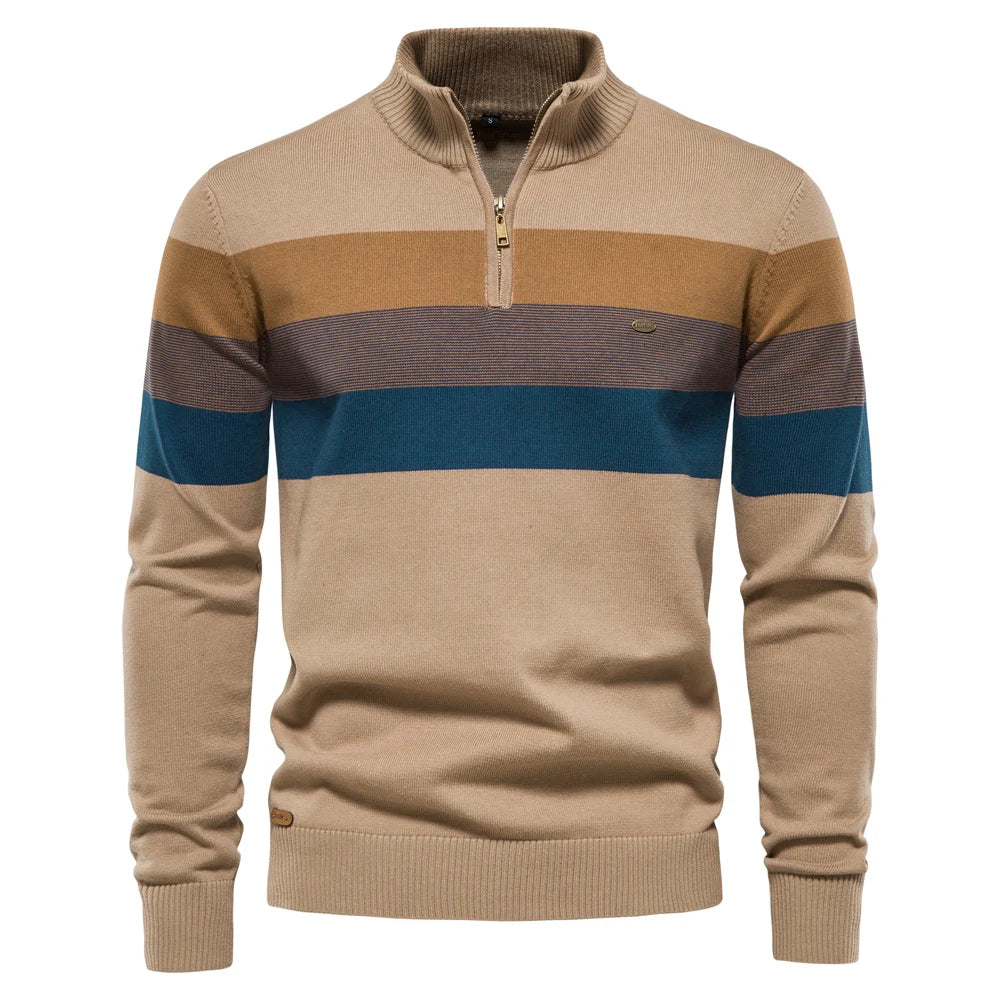 Men's Mock Neck Long Sleeve Sweater