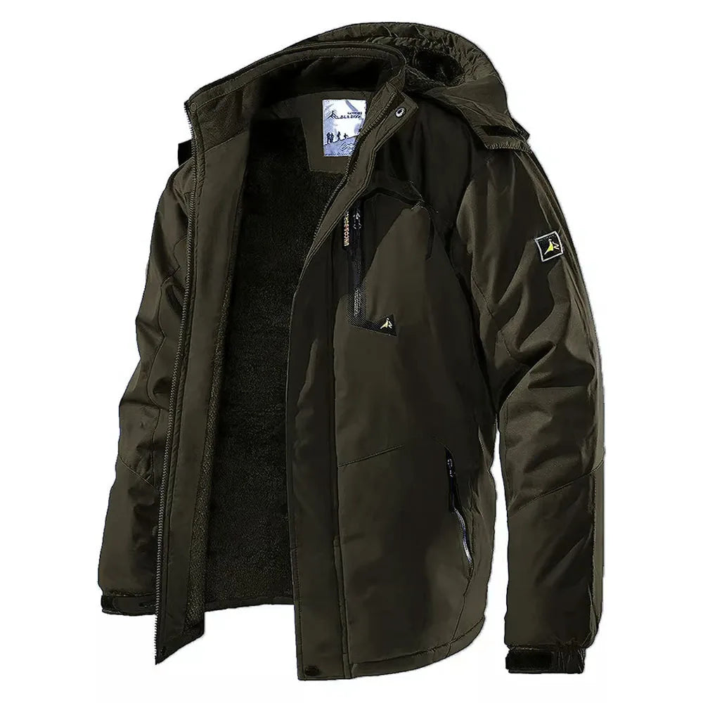 Men's Colour Block Hooded Zip Front Jacket