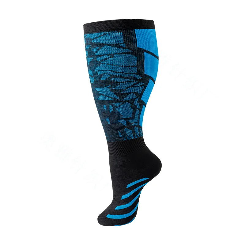 Plus Size Knee High Compression Socks with Pattern Options