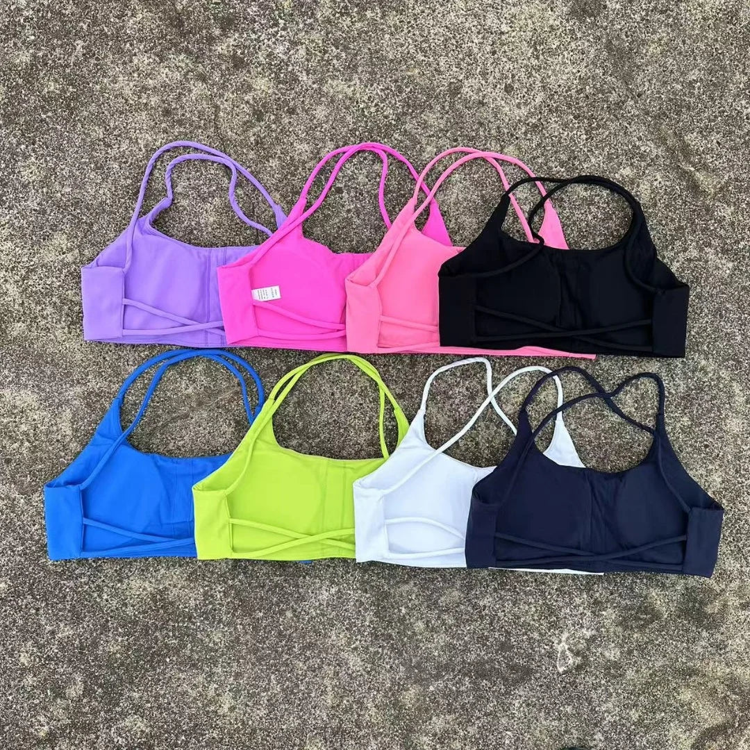 Women's Thin Strap Cross Back Sports Bra