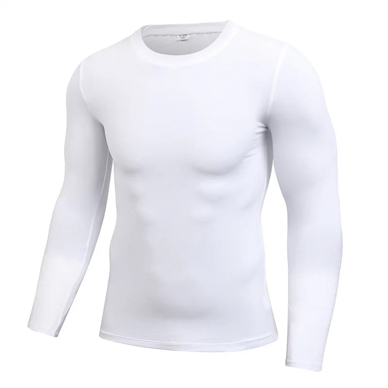 Fitted Crew Neck Long Sleeve Compression T Shirt