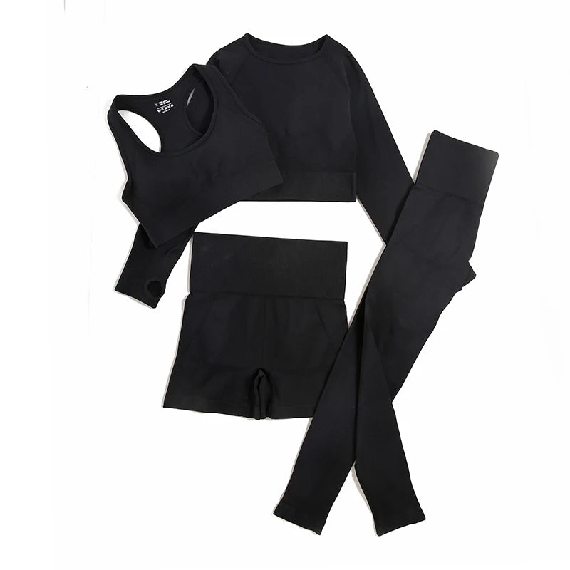 Women's Variable Sleeve Top And Bottoms Yoga Set