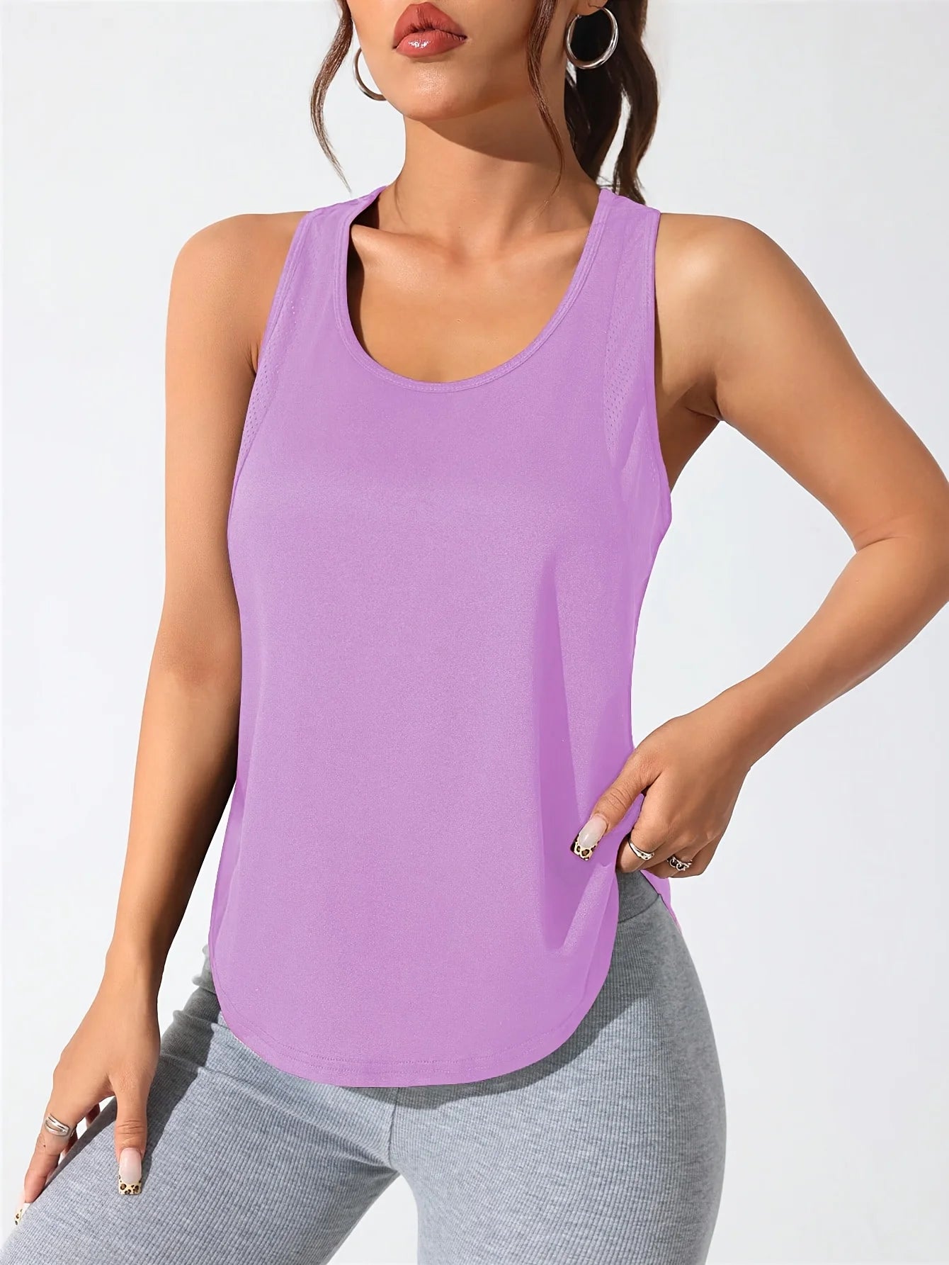 Women's Loose Racerback Sleeveless Sports Tank Top For Workout Outfits
