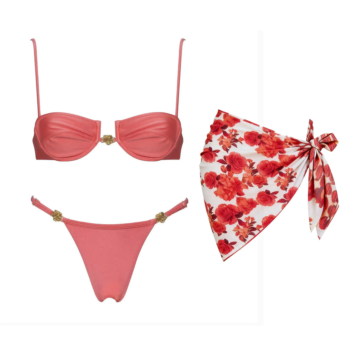 Printed Bikini with Matching Cover-Up