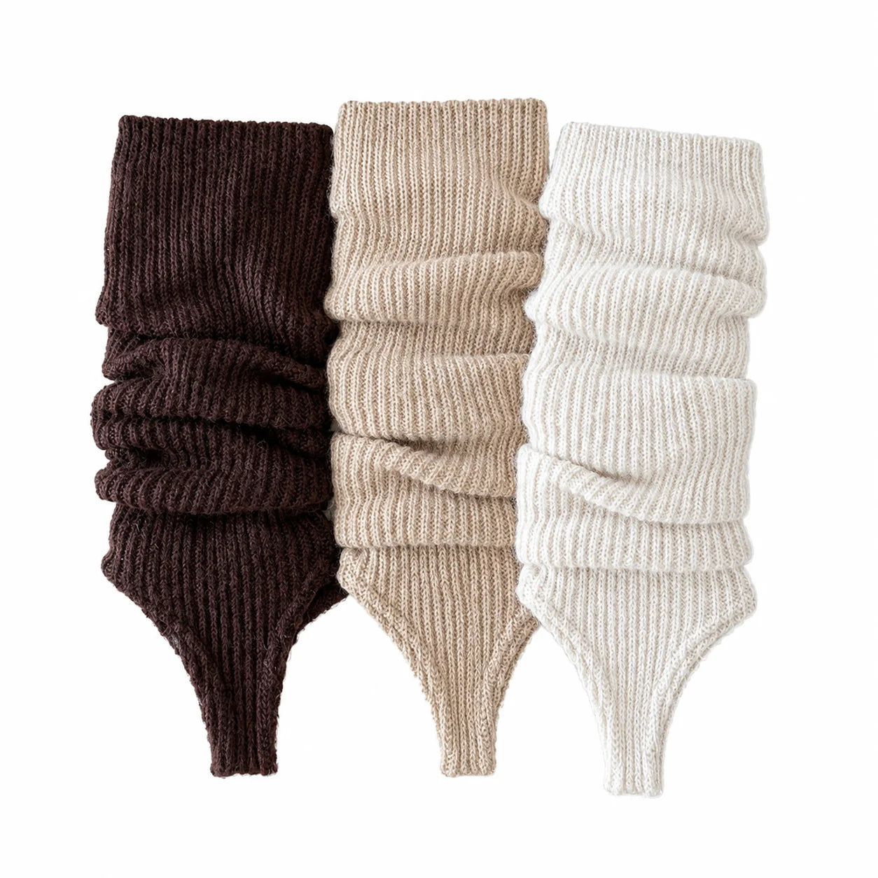 Ribbed Calf Leg Warmers with Stirrup Foot Openings