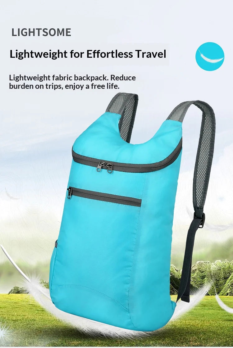 Foldable Daypack with Zippered Front Pocket and Shoulder Straps