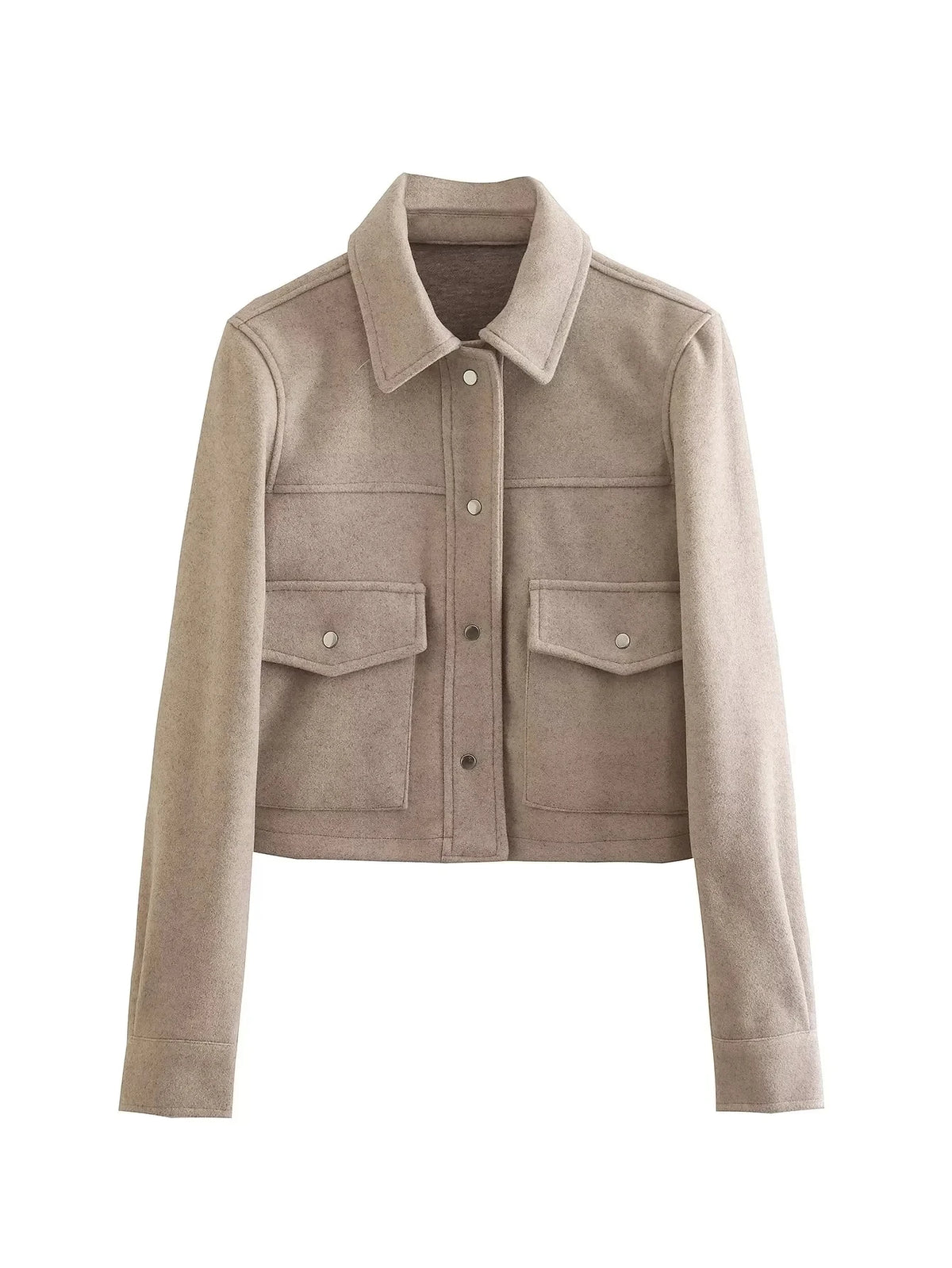 HH Cropped Button-Front Pocket Jacket
