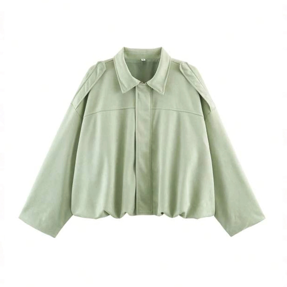 Women's Suede-Look Lapel Zip-Front Jacket