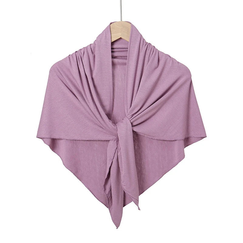 Solid Triangle Head Scarf with Tie Back Styling