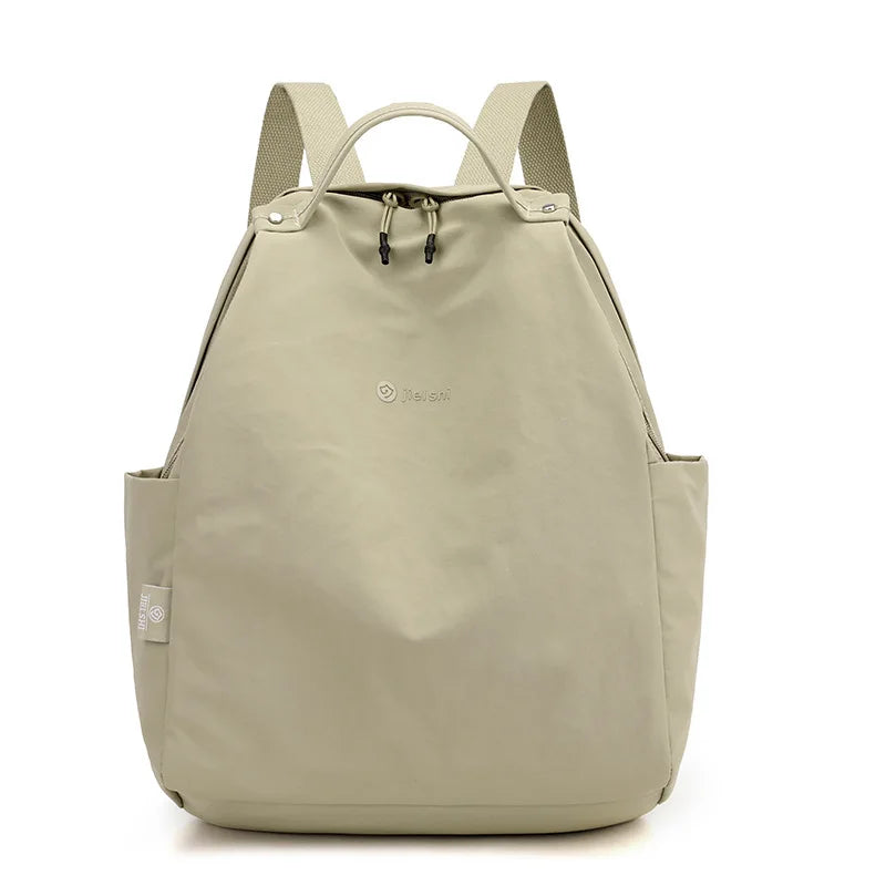 Simple Solid Colour Backpack with Front Zipper Pocket and Carry Handle