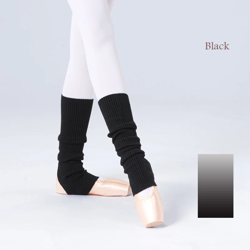 Ribbed Ballet Leg Warmers with Open Heel Foot Shape