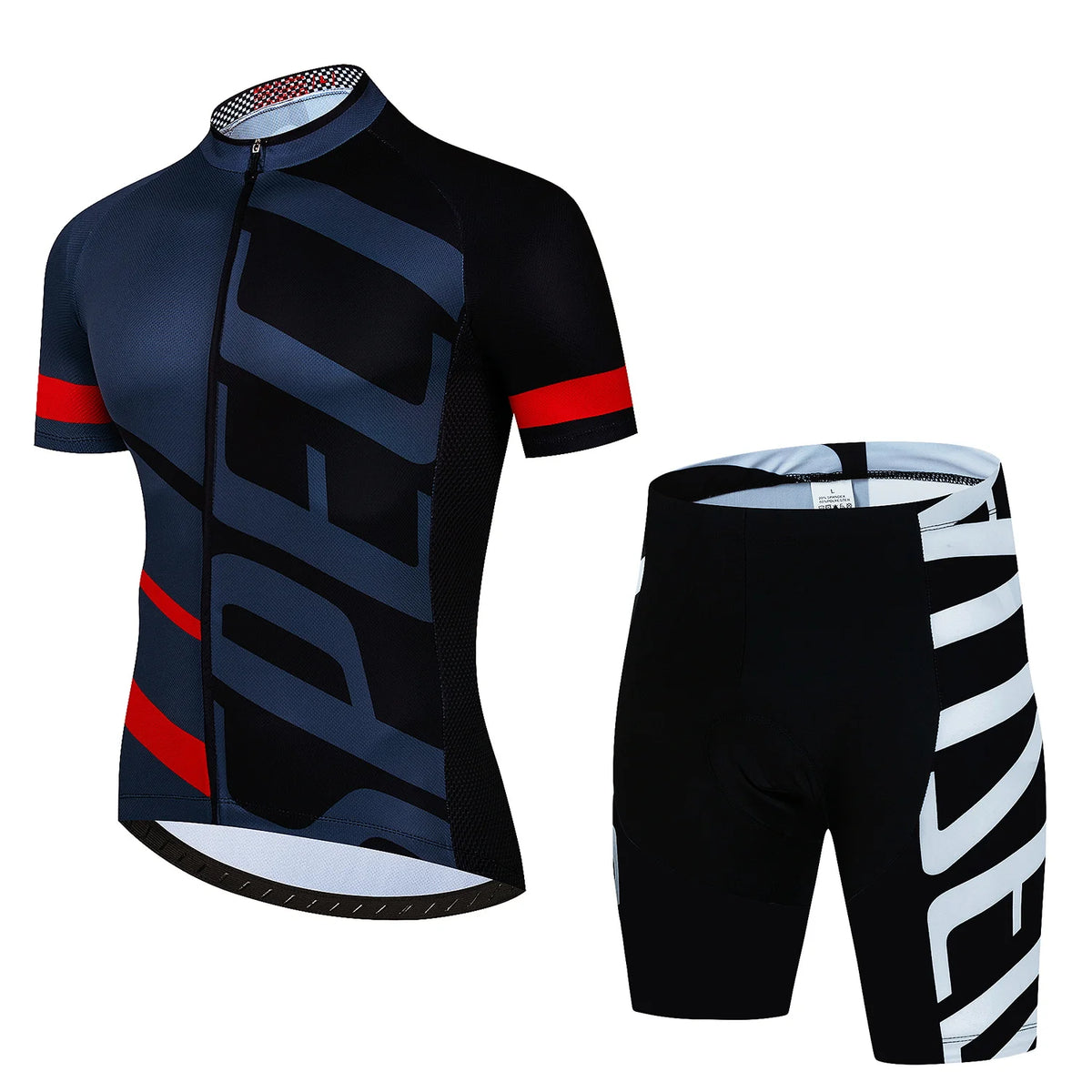 Men's Summer Cycling Jersey and Bottom Set with Zip-Front Top Styles
