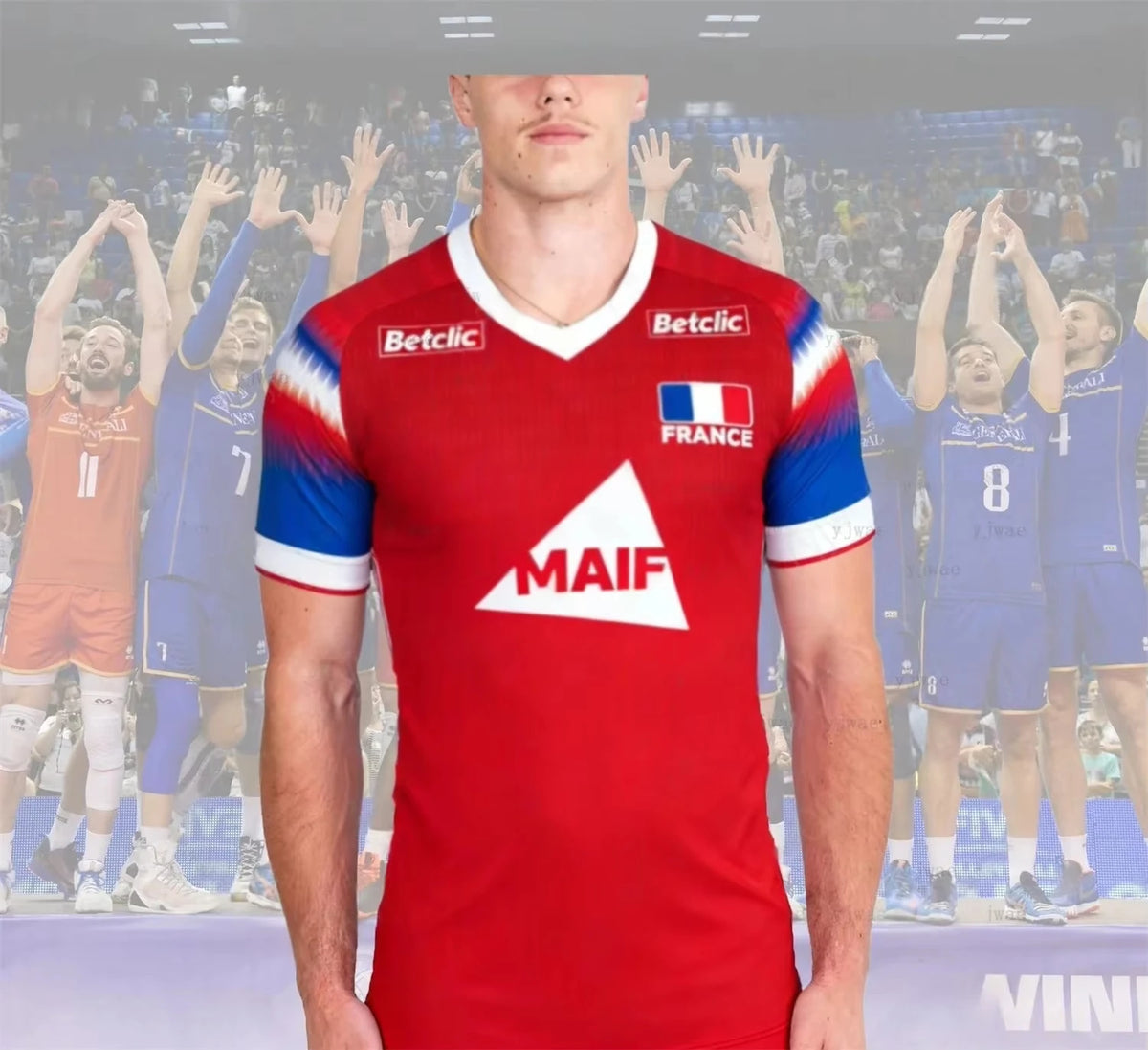France Graphic Volleyball Short Sleeve Jersey For Sports Outfits