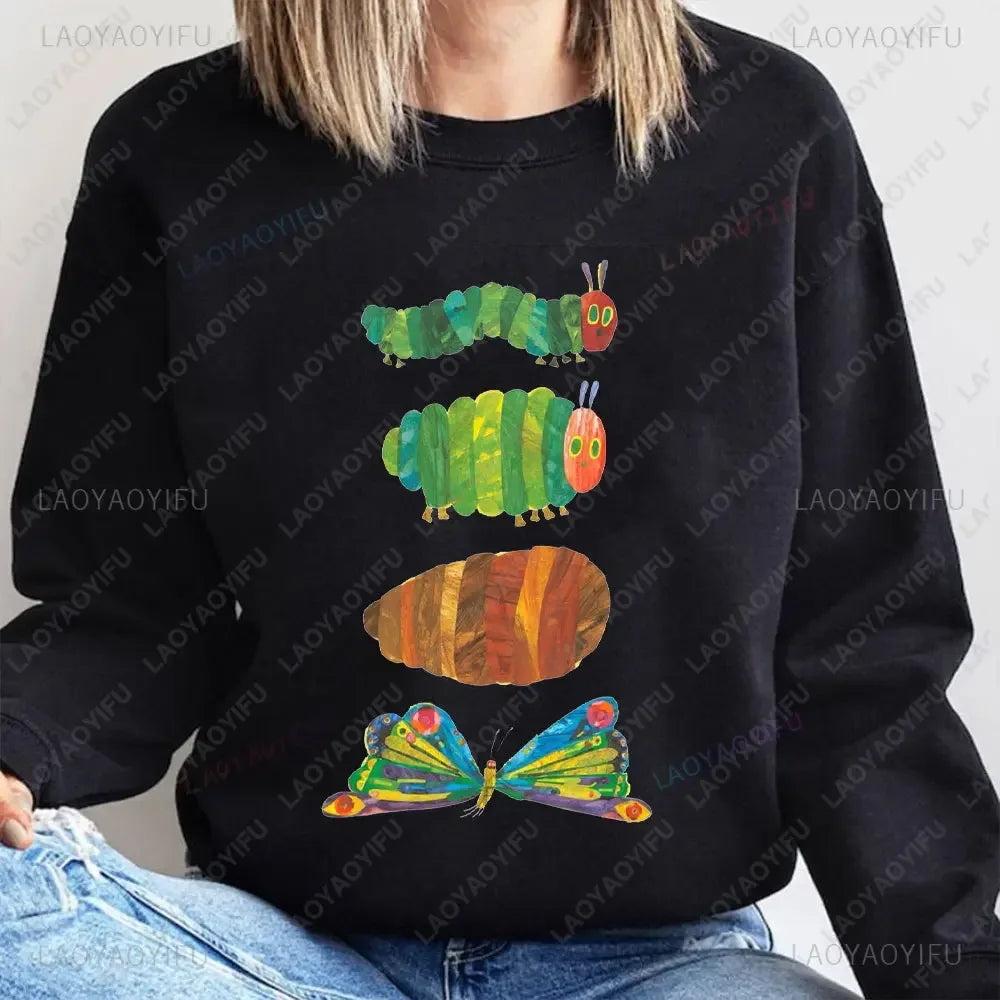 Caterpillar Graphic Long Sleeve Pullover Casual Sweatshirt for Layering