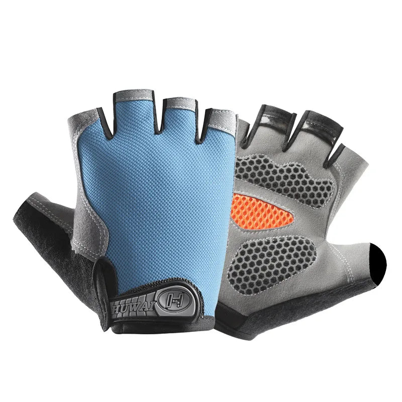 Fingerless Cycling Gloves with Adjustable Short Wrist Straps