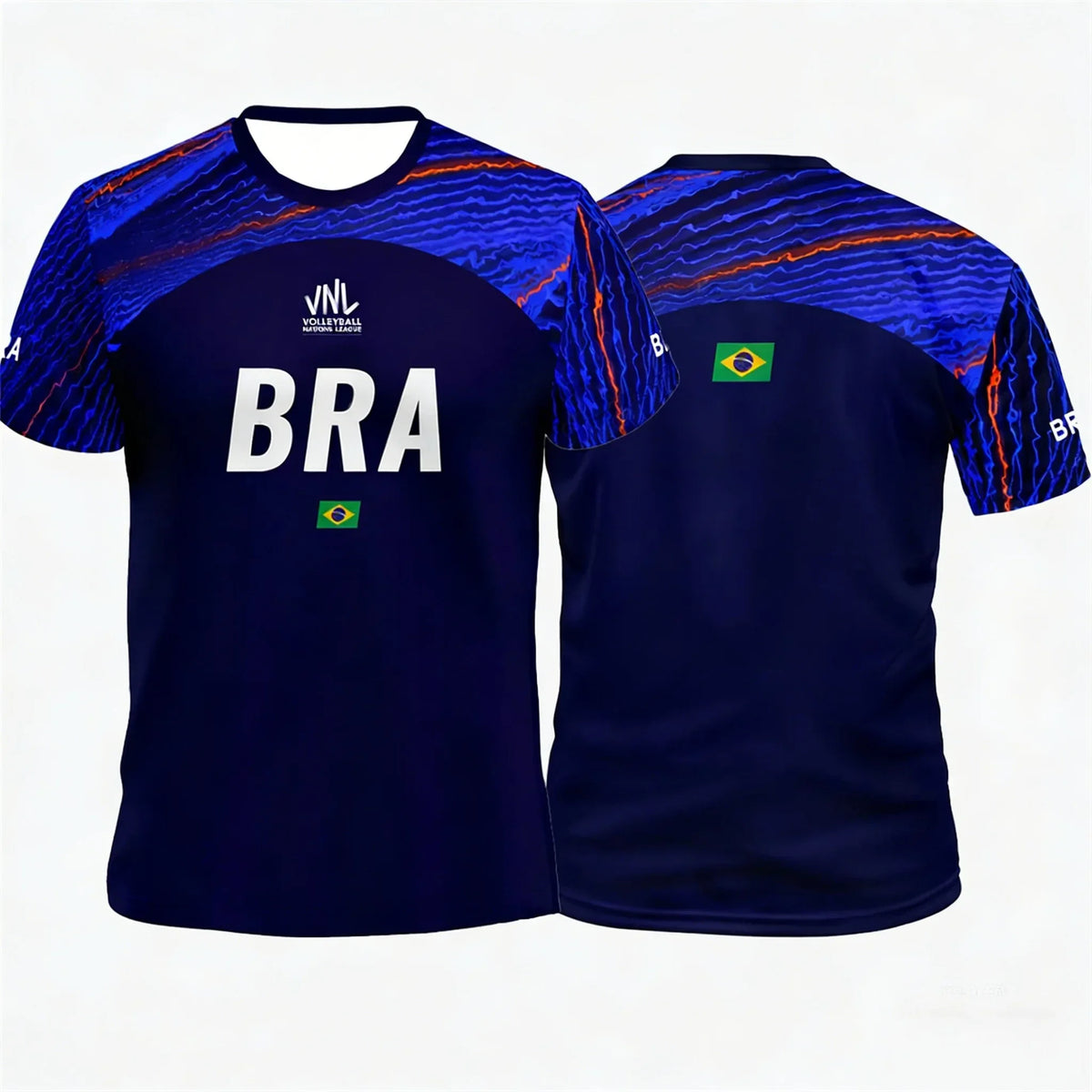 Brazil Volleyball Graphic Short Sleeve Jersey For Sports Outfits