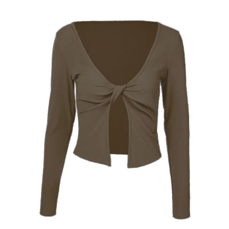 Women's Twist-Front Long-Sleeve Workout Top