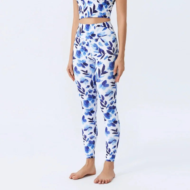 Women's Floral Sports Bra and Leggings Workout Set