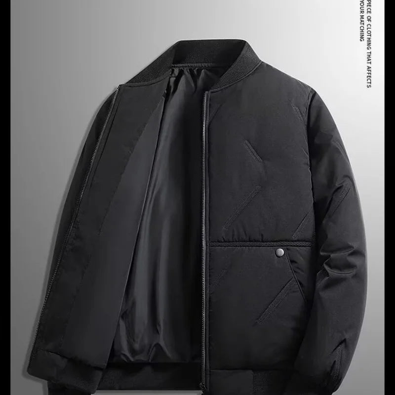 Men's Baseball-Collar Zip-Front Jacket