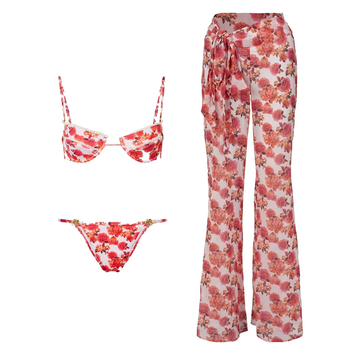 Printed Bikini with Matching Cover-Up