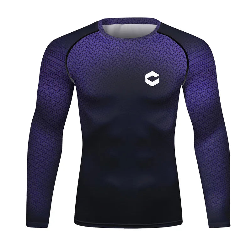 Graphic Compression Long Sleeve Rash Guard For Sports Outfits