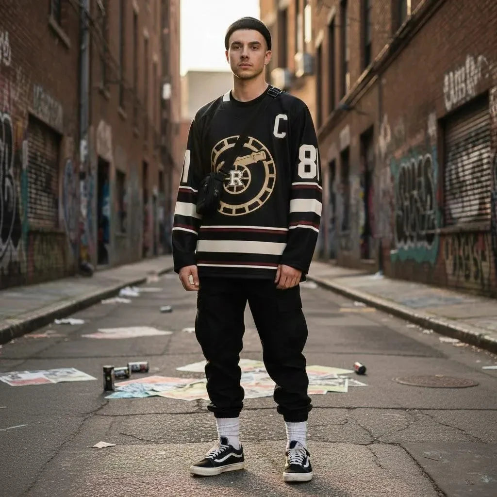 Rivalry Player Number Graphic Long Sleeve Jersey For Sports Outfits