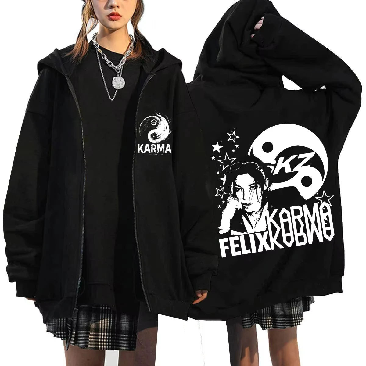 Long Sleeve Full Zip Casual Hooded Sweatshirt for Layering