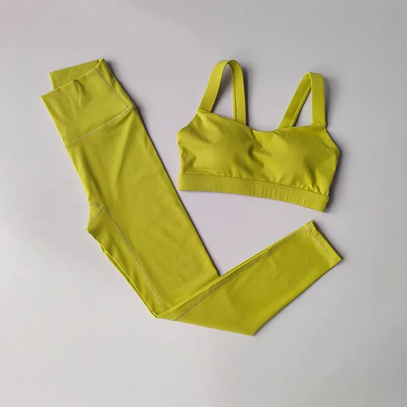 Women's Sports Bra and High Waist Leggings Set
