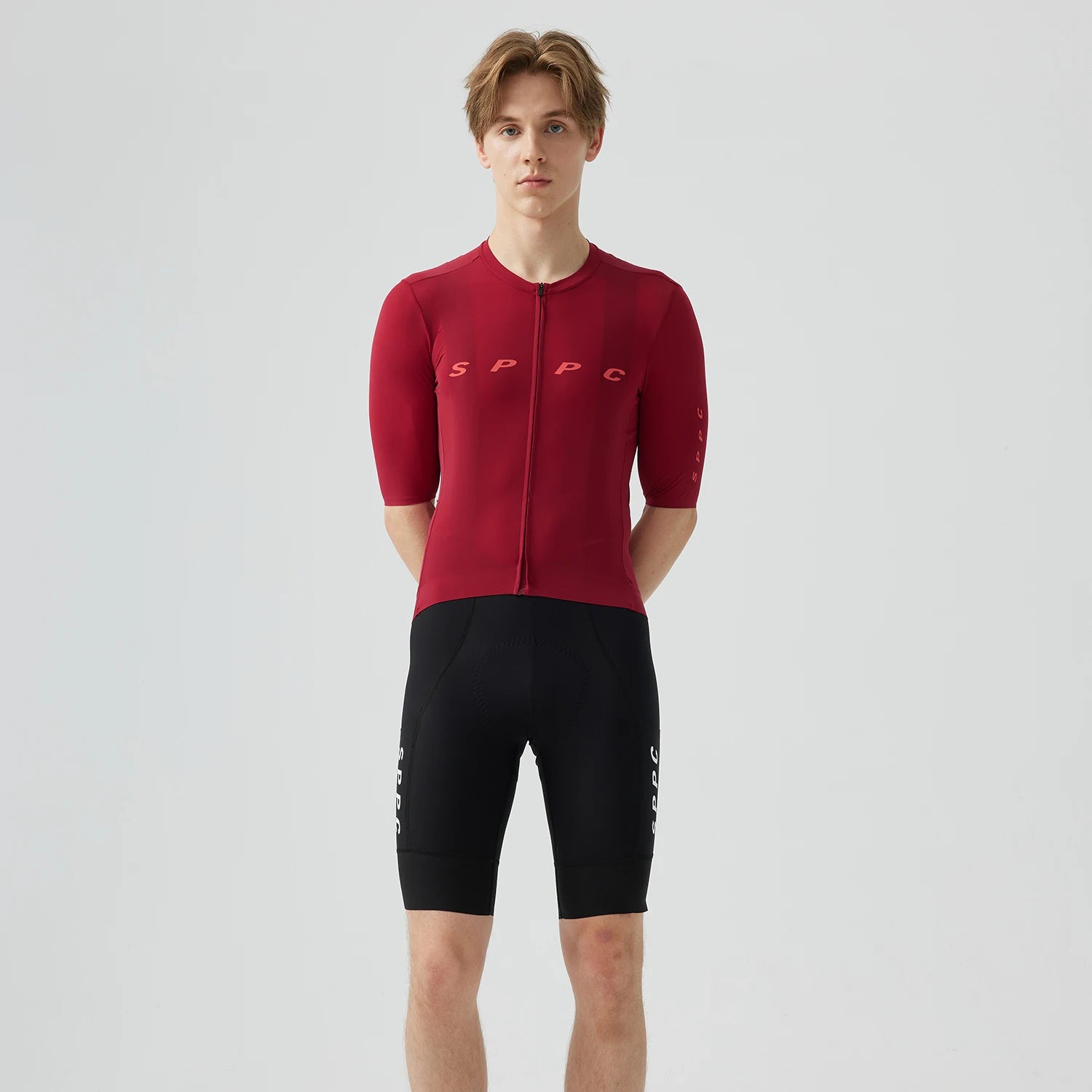 Men's Zip-Front Cycling Jersey in Nylon and Elastane for Road Riding