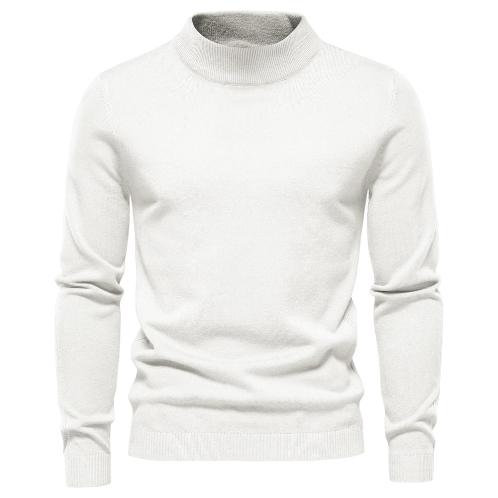 Men's Mock Neck Long Sleeve Knit Sweater