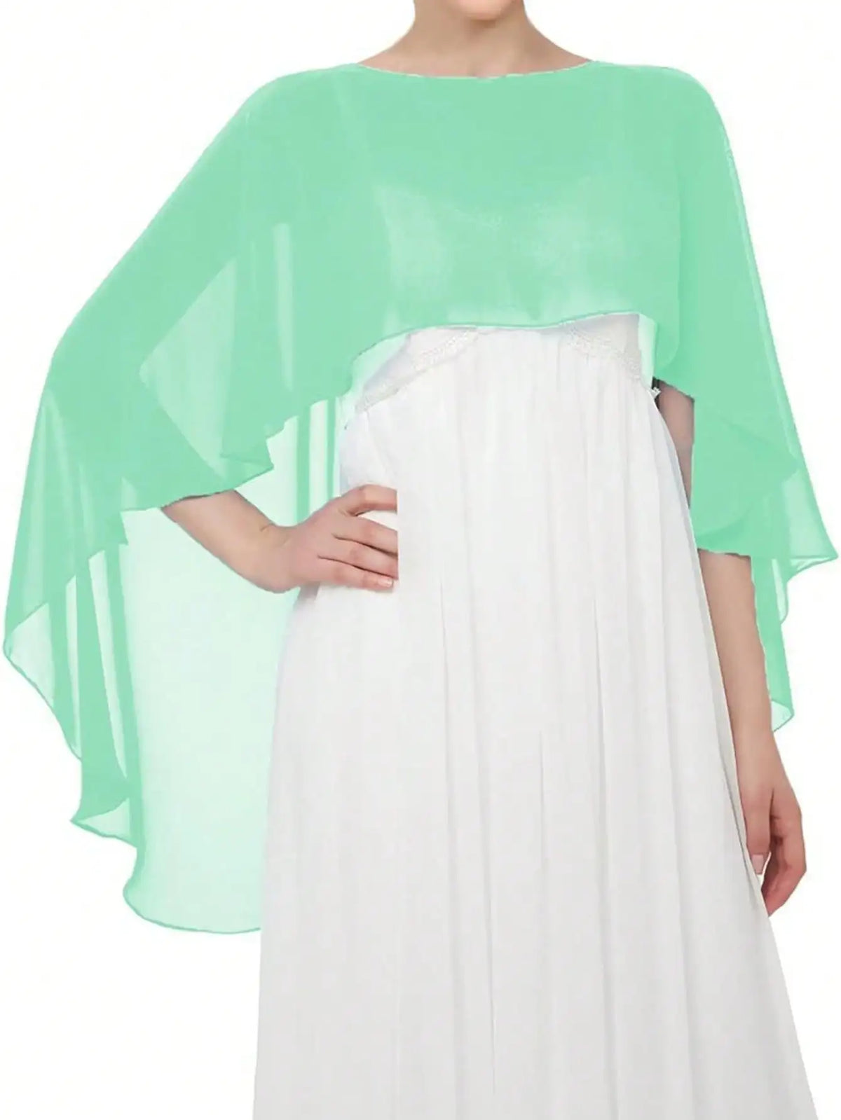 Sheer Flowing Drape Cape for Layering over Outfits