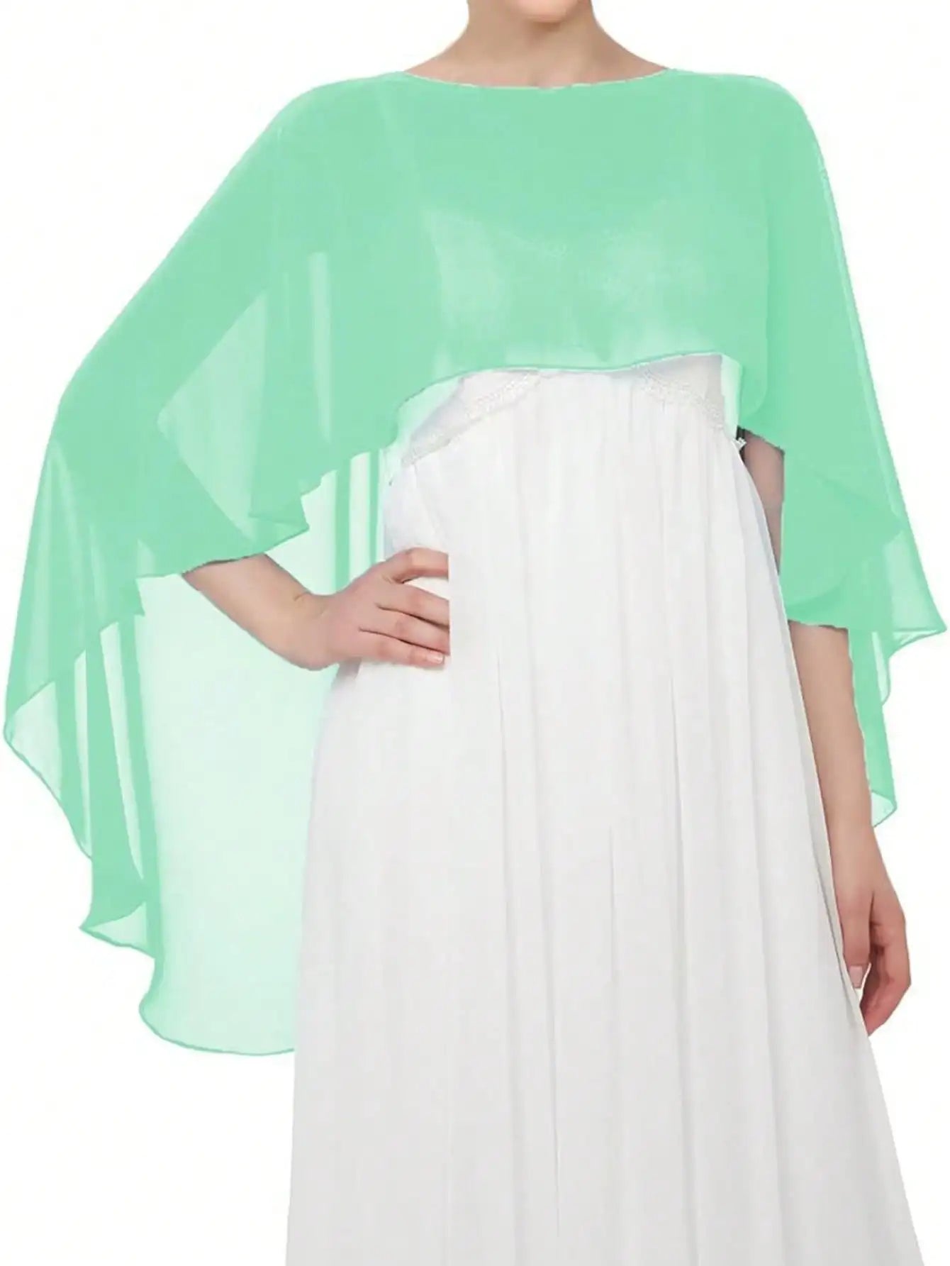 Sheer Flowing Drape Cape for Layering over Outfits