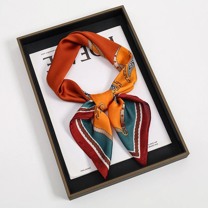 Printed Square Scarf for Hair Wrap and Neck Styling