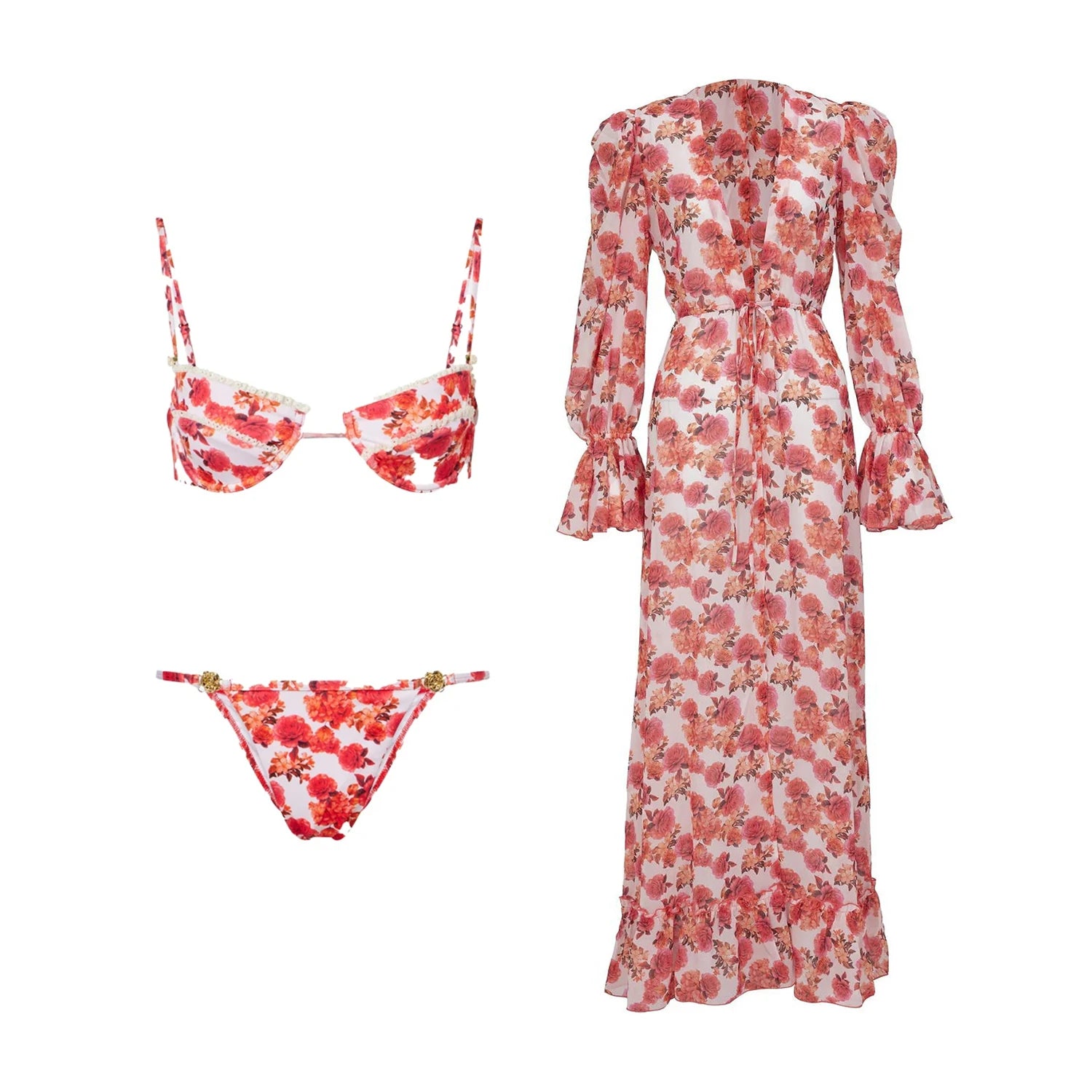 Printed Bikini with Matching Cover-Up