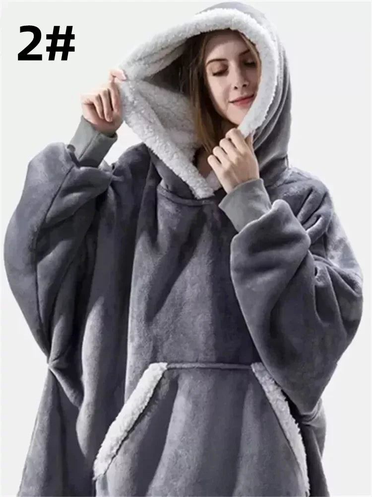 Oversized Fleece Blanket Hoodie with Original Long and Short Styles