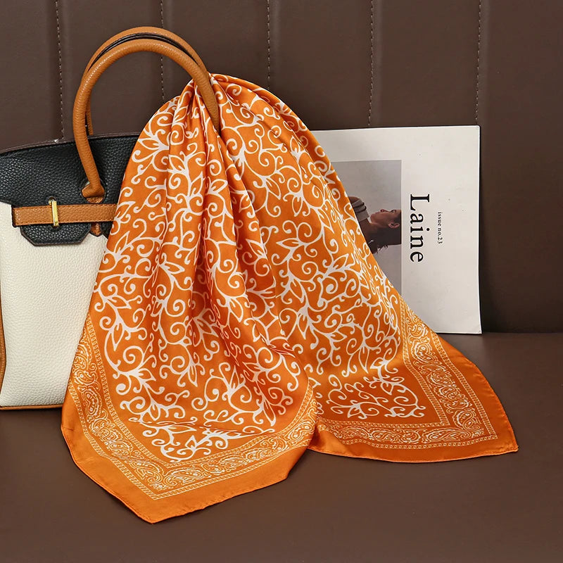Printed Square Scarf with Floral and Graphic Pattern Options