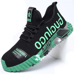 Fashion Sports Shoes Work Boots Puncture-Proof Safety Shoes Men Steel Toe Shoes Security Protective Shoes Indestructible