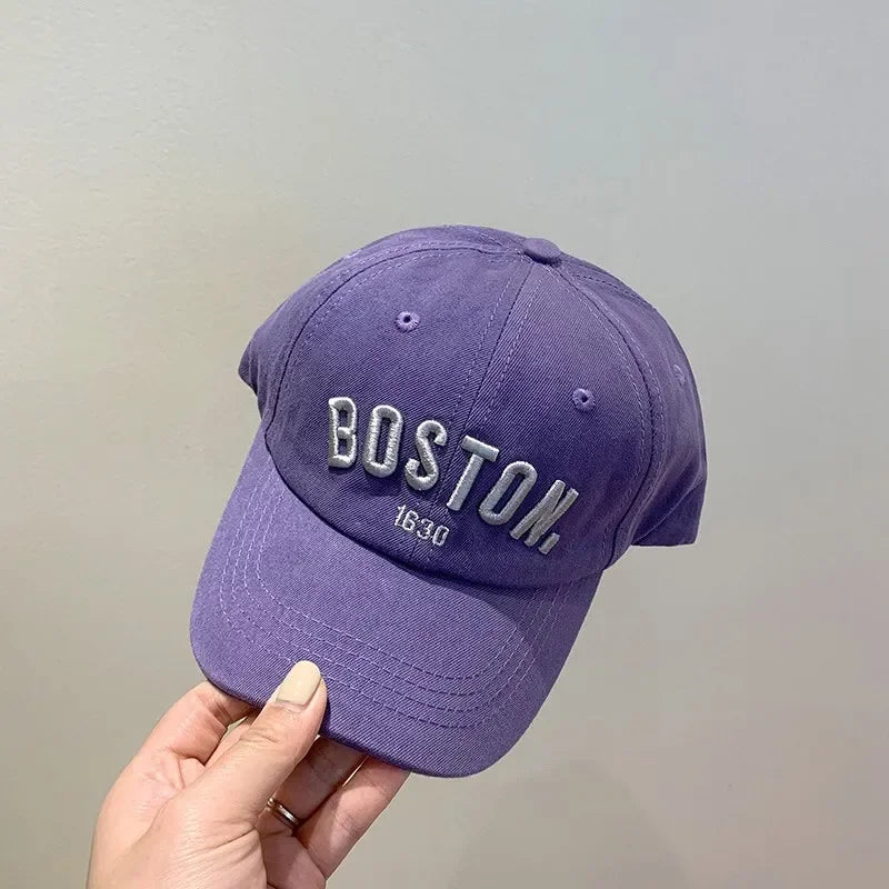 Children's Letter Embroidered Baseball Cap with Adjustable Back
