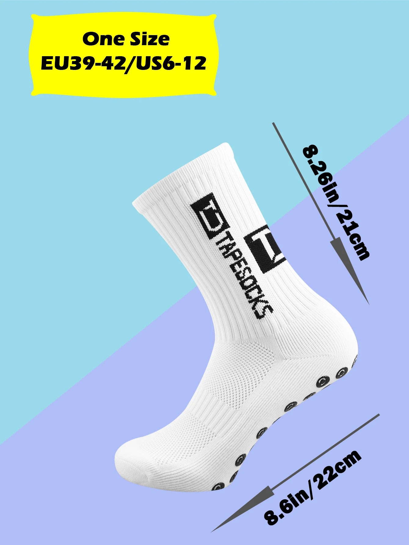 Football Socks with Textured Sole and Solid Knit Shape