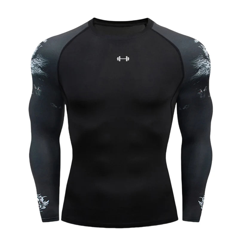 Fitted Crew Neck Long Sleeve Compression T Shirt