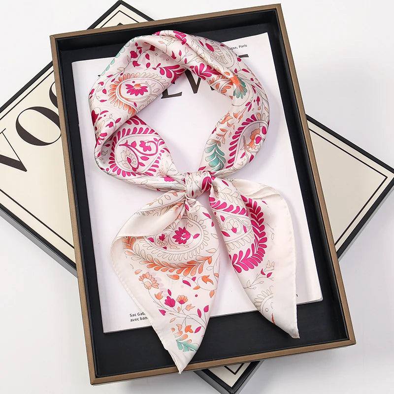 Printed Square Scarf for Hair Wrap and Neck Styling